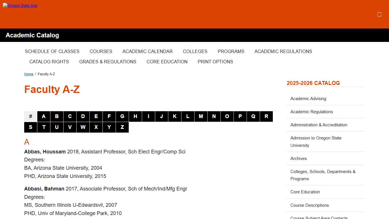 Faculty A-Z < Oregon State University